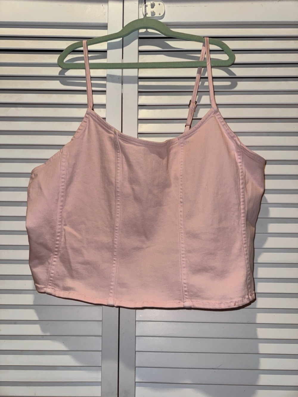 SO Blush Pink Cropped Camisole with Spaghetti Straps